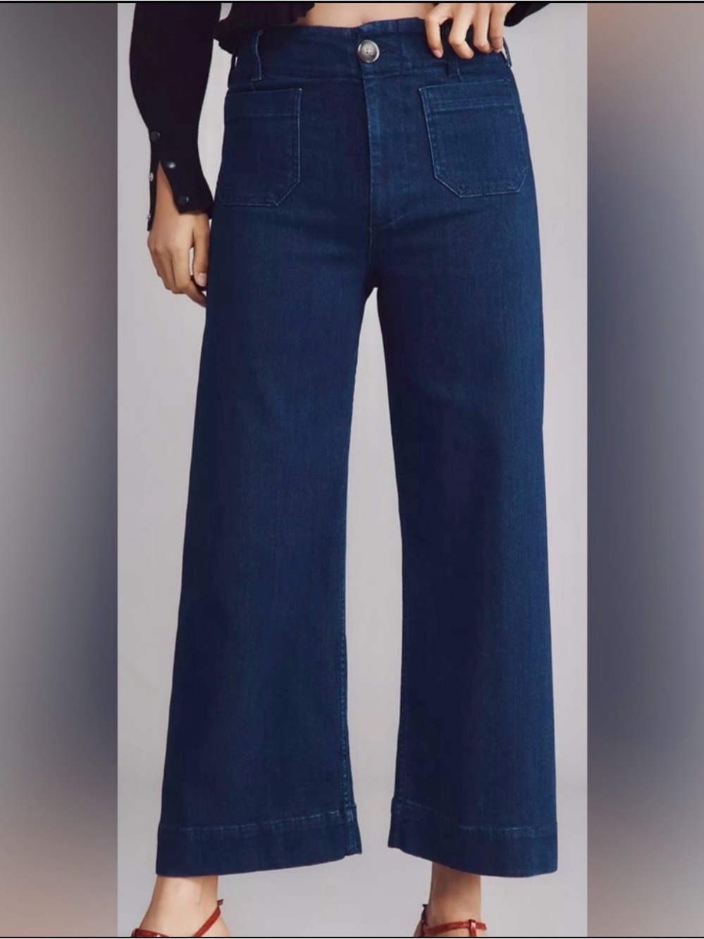 Maeve High-Rise Wide-Leg Jeans in Dark Indigo